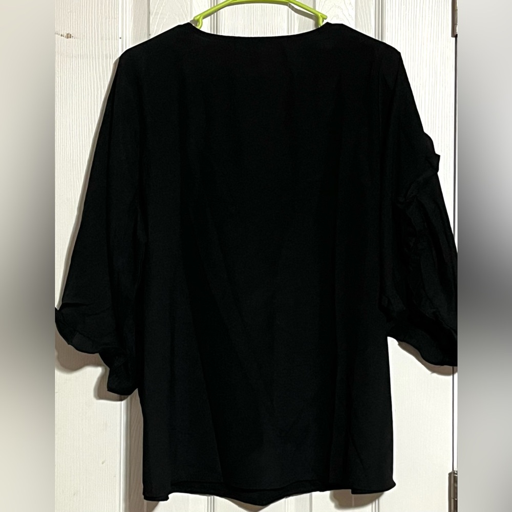 Elegant Black Puff Sleeve Top